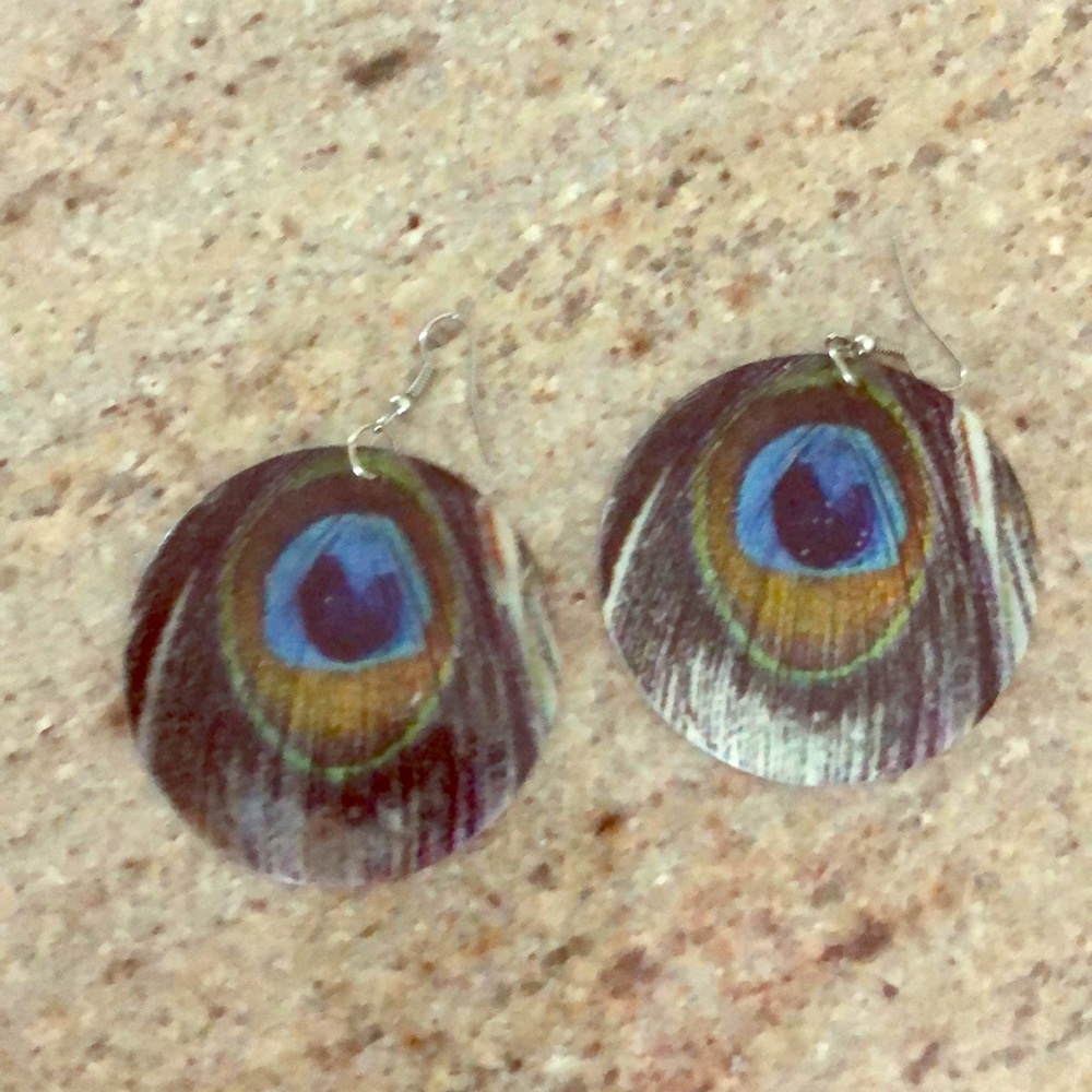 Peacock Feather Design Earrings